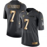 Camiseta Pittsburgh Steelers Roethlisberger Negro 2016 Nike Gold Anthracite Salute To Service NFL Hombre