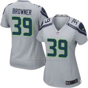 Camiseta Seattle Seahawks Browner Gris Nike Game NFL Mujer