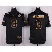 Camiseta Seattle Seahawks Wilson Negro Nike Elite Pro Line Gold NFL Hombre