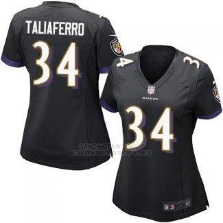 Camiseta Baltimore Ravens Taliaferro Negro Nike Game NFL Mujer