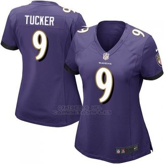 Camiseta Baltimore Ravens Tucker Violeta Nike Game NFL Mujer