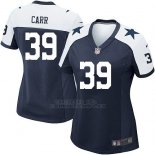 Camiseta Dallas Cowboys Carr Negro Blanco Nike Game NFL Mujer