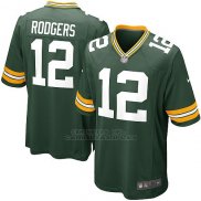 Camiseta Green Bay Packers Rodgers Verde Militar Nike Game NFL Nino