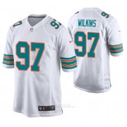 Camiseta NFL Game Hombre Miami Dolphins Christian Wilkins Blanco Throwback