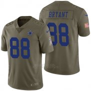 Camiseta NFL Limited Hombre Dallas Cowboys 88 Dez Bryant 2017 Salute To Service Verde
