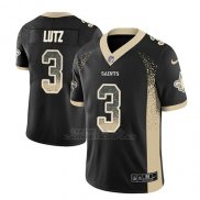 Camiseta NFL Limited Hombre New Orleans Saints Wil Lutz Saints Negro 2018 Drift Fashion Color Rush