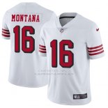 Camiseta NFL Limited Hombre San Francisco 49ers 16 Joe Montana Blanco Rush Stitched Vapor Untouchable