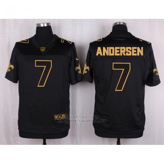 Camiseta New Orleans Saints Andersen Negro Nike Elite Pro Line Gold NFL Hombre