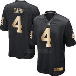 Camiseta Oakland Raiders Carr Negro Nike Gold Game NFL Hombre