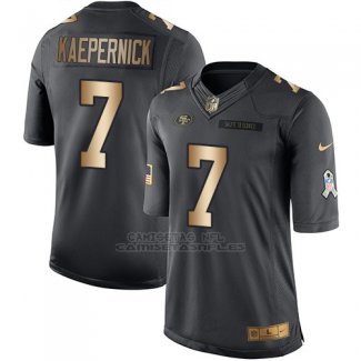 Camiseta San Francisco 49ers Kaepernick Negro 2016 Nike Gold Anthracite Salute To Service NFL Hombre