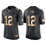 Camiseta Seattle Seahawks Fan Negro 2016 Nike Gold Anthracite Salute To Service NFL Hombre
