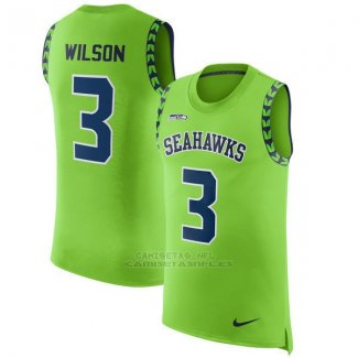 Camisetas Sin Mangas NFL Limited Hombre Seattle Seahawks 3 Wilson Verde