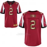 Camiseta Atlanta Falcons Ryan Rojo Nike Gold Elite NFL Hombre