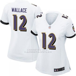 Camiseta Baltimore Ravens Wallace Blanco Nike Game NFL Mujer