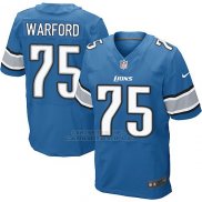 Camiseta Detroit Lions Warford Azul Nike Elite NFL Hombre