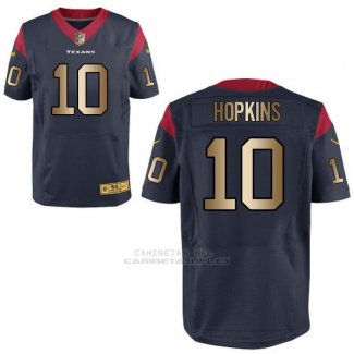 Camiseta Houston Texans Hopkins Profundo Azul Nike Gold Elite NFL Hombre