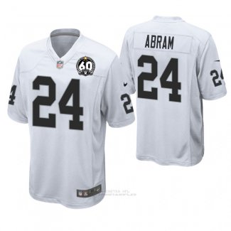 Camiseta NFL Game Hombre Oakland Raiders Johnathan Abram 60th Aniversario Blanco