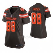 Camiseta NFL Game Mujer Cleveland Browns Demetrius Harris Marron