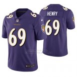 Camiseta NFL Limited Hombre Baltimore Ravens Willie Henry Violeta Vapor Untouchable
