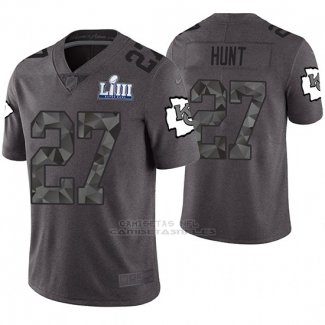 Camiseta NFL Limited Hombre Kansas City Chiefs Kareem Hunt Gris Super Bowl LIII
