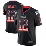 Camiseta NFL Limited Hombre New England Patriots Tom Brady Negro 2018 USA Flag Fashion Color Rush