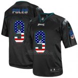 Camiseta NFL Limited Hombre Philadelphia Eagles 9 Nick Foles Negro Stitched USA Flag Fashion