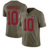 Camiseta NFL Limited Hombre San Francisco 49ers 10 Jimmy Garoppolo Rojo Stitched 2017 Salute To Service
