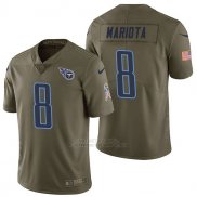 Camiseta NFL Limited Hombre Tennessee Titans 8 Marcus Mariota 2017 Salute To Service Verde