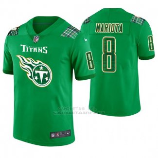 Camiseta NFL Limited Hombre Tennessee Titans Marcus Mariota St. Patrick's Day Verde
