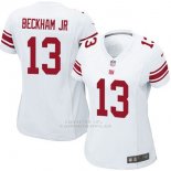 Camiseta NFL Limited Mujer New York Giants 13 Beckham Jr Blanco