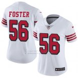 Camiseta NFL Limited Mujer San Francisco 49ers 56 Reuben Foster Blanco Rush Stitched Vapor Untouchable