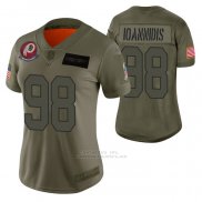 Camiseta NFL Limited Mujer Washington Commanders Matt Ioannidis 2019 Salute To Service Verde