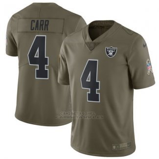 Camiseta NFL Limited Nino Oakland Raiders 4 Carr 2017 Salute To Service Verde