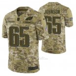 Camiseta NFL Limited Philadelphia Eagles 65 Lane Johnson 2018 Salute To Service Camuflaje
