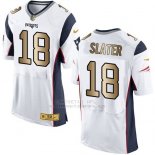 Camiseta New England Patriots Slater Blanco Nike Gold Elite NFL Hombre