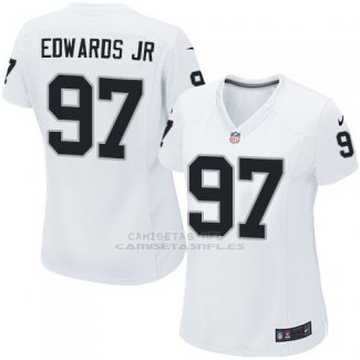Camiseta Oakland Raiders Edwaros Jr Blanco Nike Game NFL Mujer