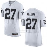 Camiseta Oakland Raiders Nelson Blanco Nike Elite NFL Hombre