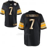 Camiseta Pittsburgh Steelers Roethlisberger Negro Nike Gold Game NFL Hombre