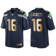 Camiseta Seattle Seahawks Lockett Profundo Azul Nike Gold Game NFL Hombre