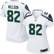 Camiseta Seattle Seahawks Willson Blanco Nike Game NFL Mujer