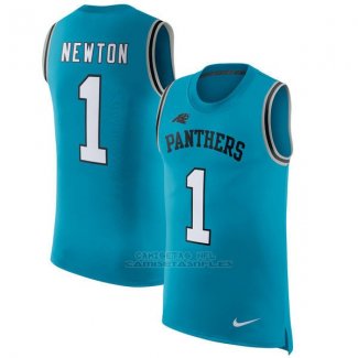 Camisetas Sin Mangas NFL Limited Hombre Carolina Panthers 1 Newton Azul