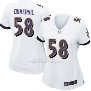 Camiseta Baltimore Ravens Dumervil Blanco Nike Game NFL Mujer