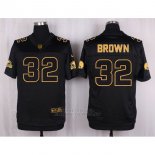 Camiseta Cleveland Browns Brown Negro Nike Elite Pro Line Gold NFL Hombre