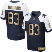 Camiseta Dallas Cowboys Williams Blanco y Profundo Azul Nike Gold Elite NFL Hombre