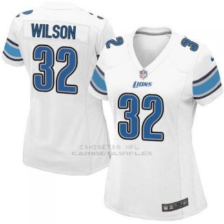 Camiseta Detroit Lions Wilson Blanco Nike Game NFL Mujer