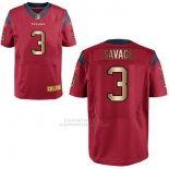 Camiseta Houston Texans Savage Rojo Nike Gold Elite NFL Hombre