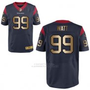 Camiseta Houston Texans Watt Profundo Azul Nike Gold Elite NFL Hombre