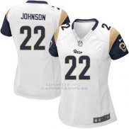 Camiseta Los Angeles Rams Johnson Blanco Nike Game NFL Mujer
