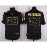 Camiseta Minnesota Vikings Peterson Negro Nike Elite Pro Line Gold NFL Hombre