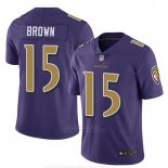 Camiseta NFL Game Baltimore Ravens Marquise Brown Violeta Amarillo
